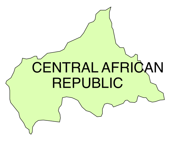 The map shows Central African Republic with a label indicating it's part of Africa.