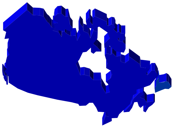 The image shows a blue abstract representation of an object that resembles a map with various shapes on it against a black background.
