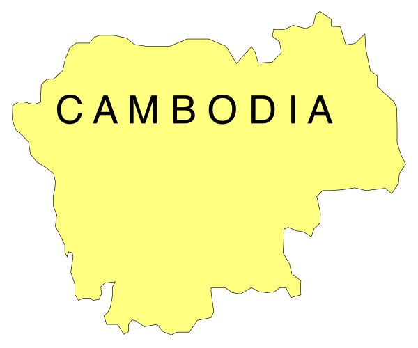 The map shows a stylized representation of Cambodia with text indicating it is "Cambodia."
