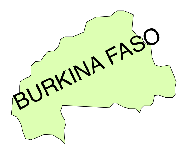 The image shows a map of Burkina Faso with text overlaying it that reads "Burkiniafasco."