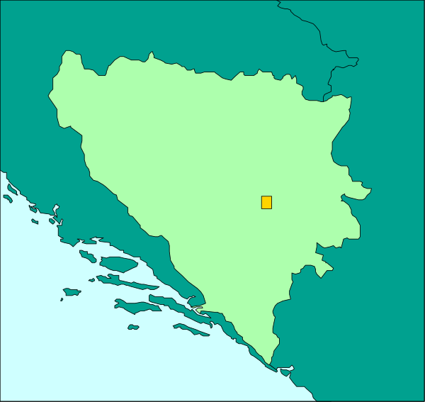 The map shows a country with its capital marked by an icon on it; there is no text present within this small clip-art image.