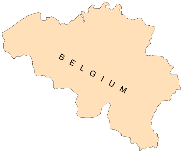 The map shows Belgium with a highlighted region labeled "Belgium."