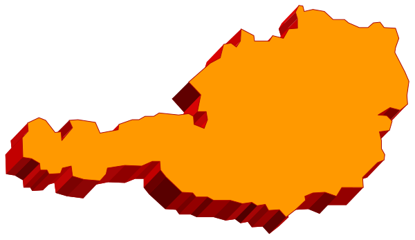 The image shows a stylized map of an island with orange coloring on it against a dark background.