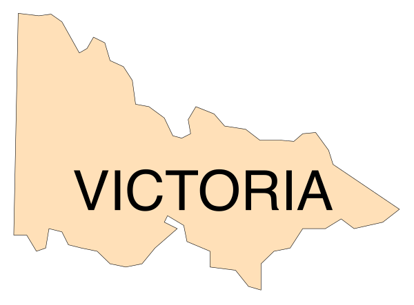 The image shows a map of Victoria with an overlaid text that reads "Victoria."