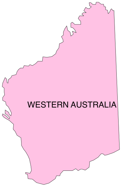 The image shows a map of Western Australia with an overlay that says "Western australia" on it.