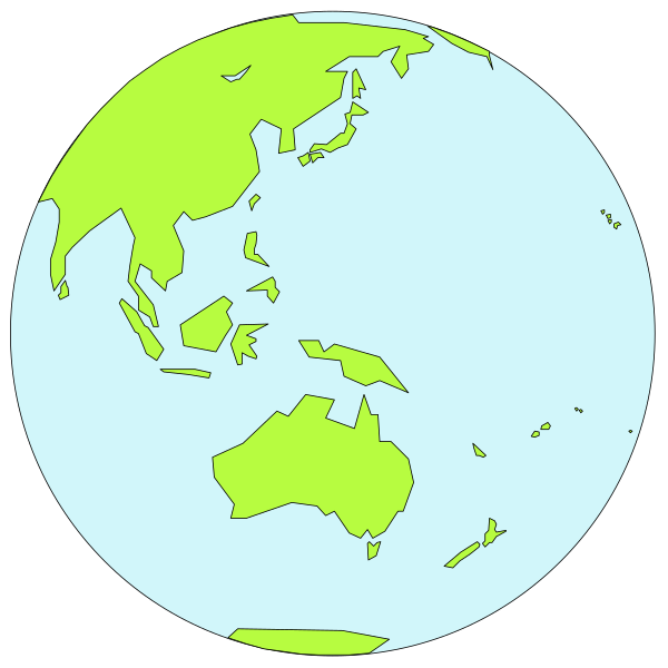 The image shows two identical representations of a world map with landmasses colored green on top half and blue below it against white backgrounds; no human figures present in this clip-art illustration.