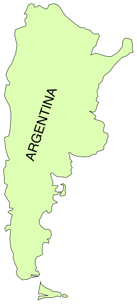 The map shows Argentina with a label indicating its location on Earth.
