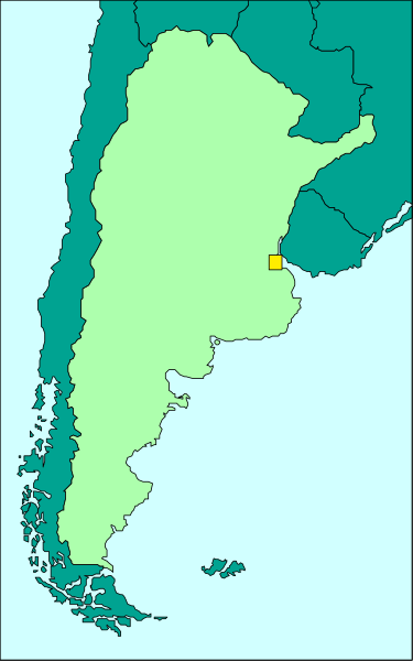 The map shows a country with its capital highlighted by coloring on it; there is no text present within this small clip-art image.
