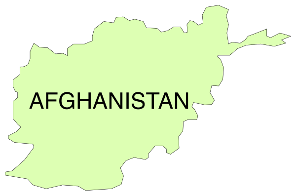 The map shows Afghanistan with a label indicating it's location within Asia.