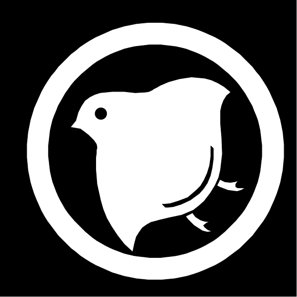 The logo features a stylized white bird with outstretched wings inside an oval circle on what appears to be black background.