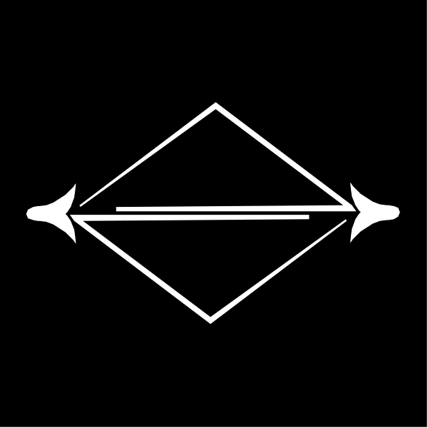 The black and white logo features a compass rose with an arrow pointing to it from above on its right side.