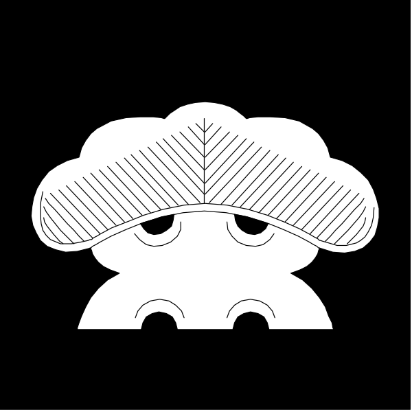The black and white logo features a stylized mushroom with an eye on top of it.