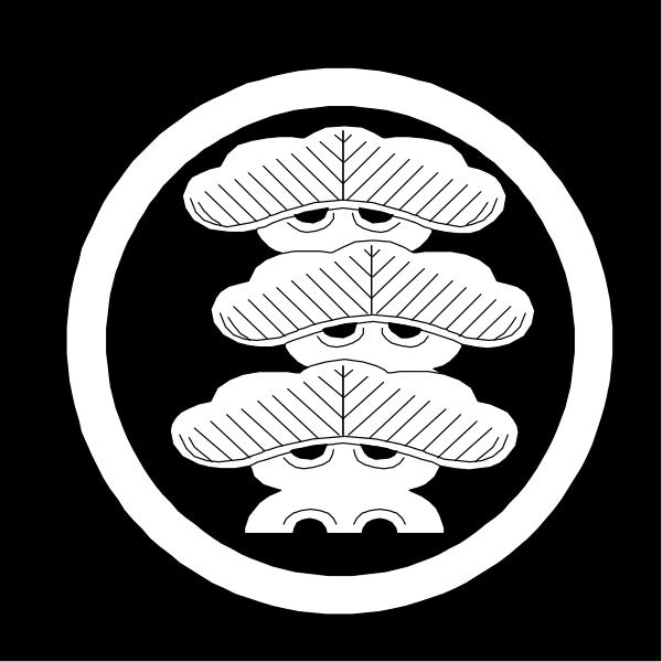 The black and white logo features a stylized tree with three branches on top of each other against an oval background.