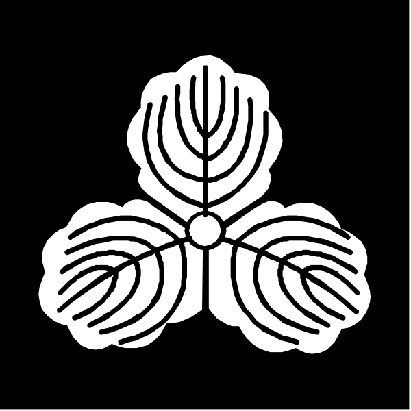The black and white logo of a flower with six petals arranged around its center is shown against a dark background.