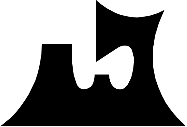 The image shows a black line on top of another gray rectangle with two white rectangles inside it.