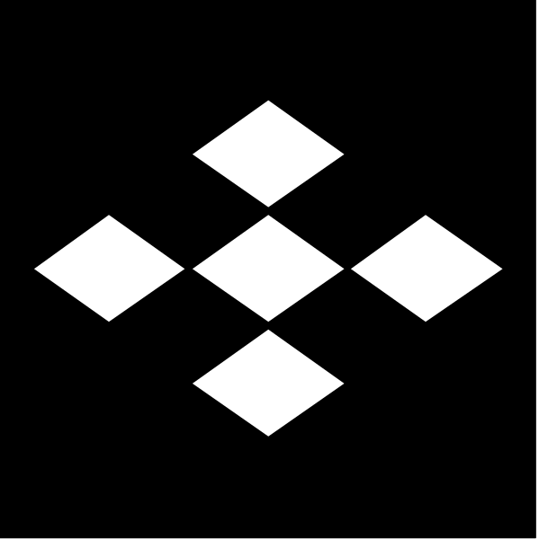 The image shows a black diamond pattern with white squares inside it on top of another similar design below.