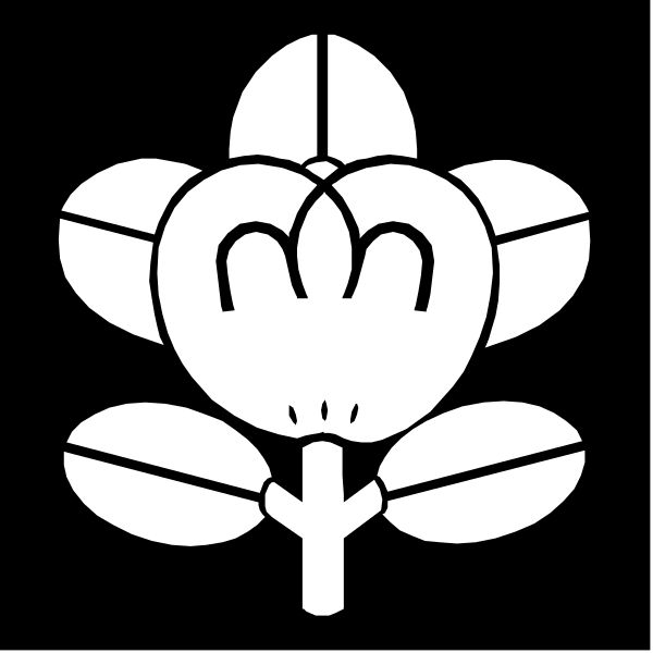 The black and white logo features a stylized flower with six petals surrounding an open center where there is no visible detail to provide further information about its contents.