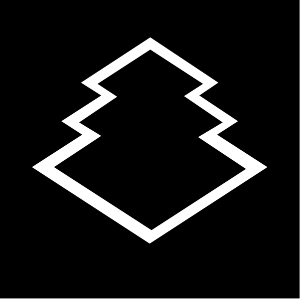 The black and white logo of a company that sells outdoor gear featuring an abstract design resembling mountains with snow on top.