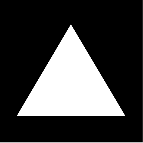 The black and white logo of a mountain peak with three points on top against a dark background.