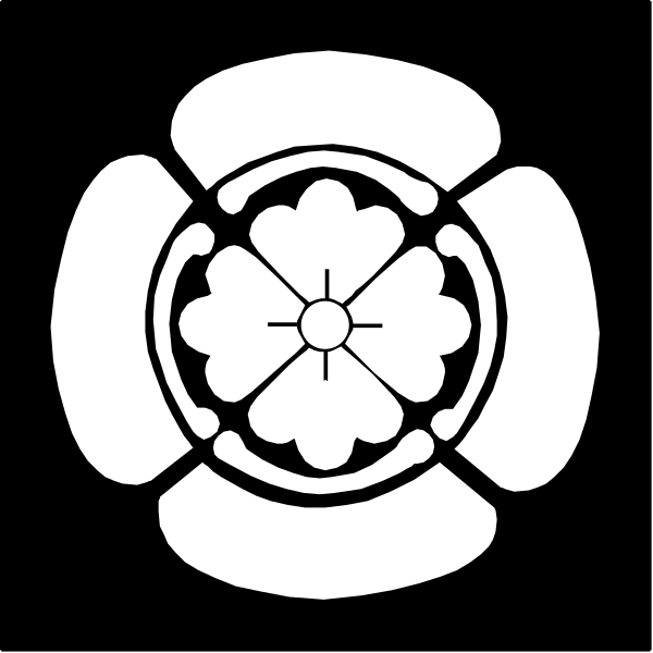 The black and white logo features a stylized flower with petals arranged around an inner circle that has six points radiating from it; this design is often associated with heraldry or emblems of certain organizations, possibly representing unity or harmony within diversity.