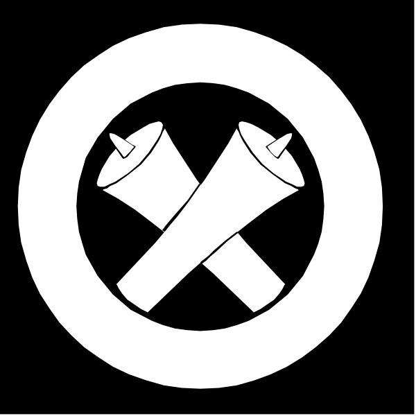 The black and white logo features a crossed out cigarette with two lit candles on either side of it inside an oval shape.