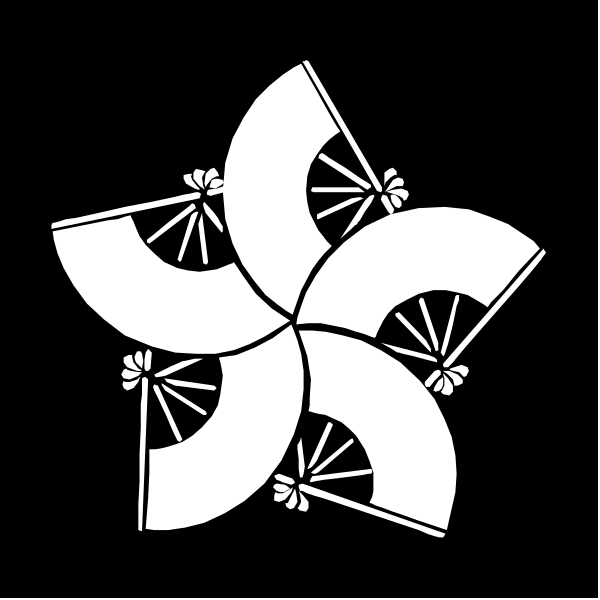 The black and white logo features a stylized design that resembles an abstract flower with six petals arranged around a central point in two rows of three on each side.