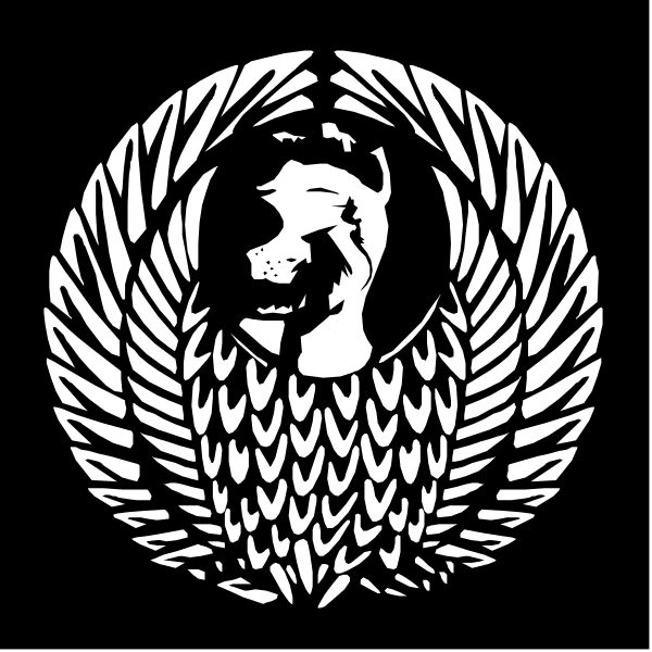 The logo features a shield with an eagle's head at its center surrounded by wings on either side of it; above this emblem is a crown symbolizing authority or royalty.