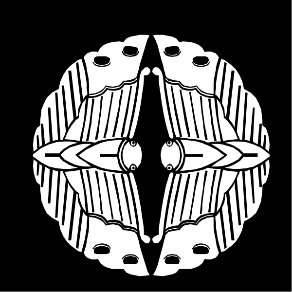 The black and white logo of a company with an intricate design resembling gears within it.