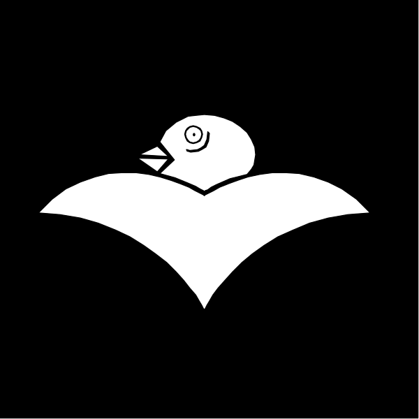 The black and white logo features a stylized bird with wings spread wide above it.