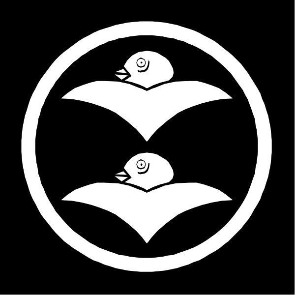 The black and white logo features two birds with wings spread wide inside a circle symbolizing flight.