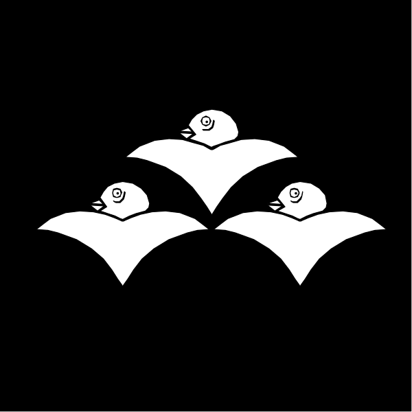 The black and white logo features three flying fish with a stylized design of wings on their backs against an unadorned background.