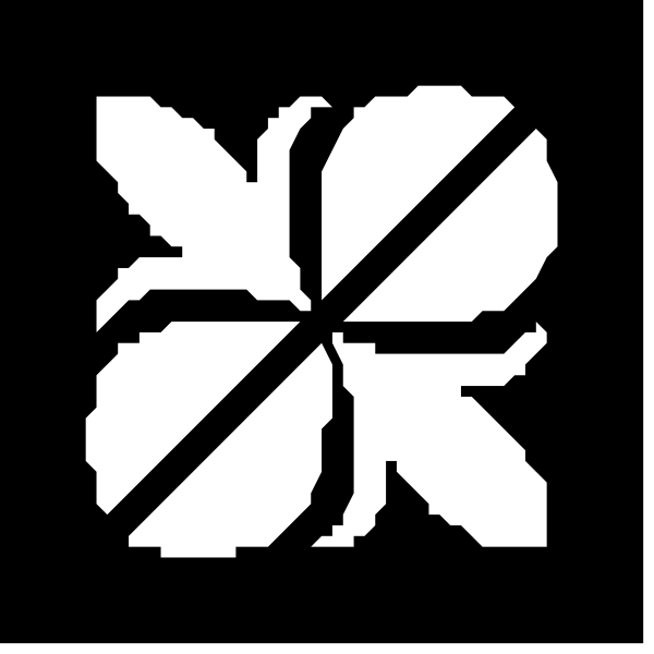The image shows a black and white icon of an open book with pages facing outward on either side.