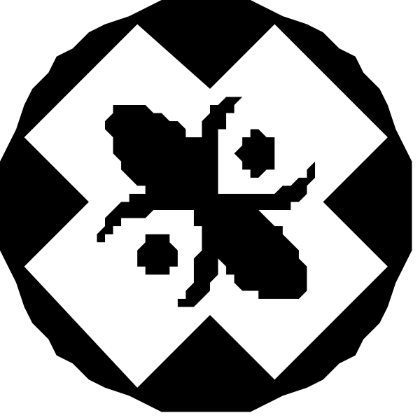 The logo of a company with an emblem that resembles two intertwined snakes forming a circle around what appears to be a flower-like design in its center.