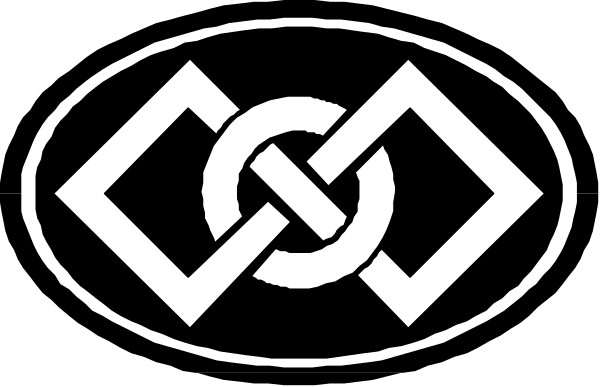 The image shows a black logo with white text that reads "Crypto" inside two interconnected circles resembling an infinity symbol above another circle containing three vertical lines forming what appears to be a stylized letter 'S'.