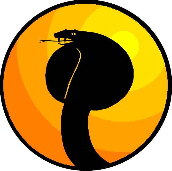 The image shows a stylized graphic of an hourglass with two snakes intertwined around it; there is no text present in this clip-art illustration.
