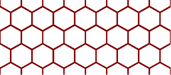 The image shows a red honeycomb pattern on black background with no other discernible elements present.