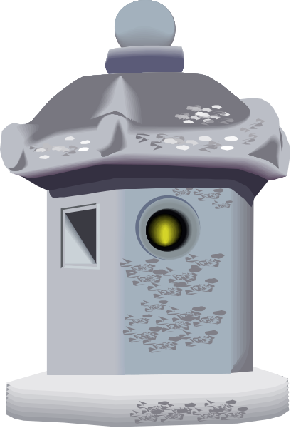 The image shows a cartoon depiction of an old mailbox with peeling paint on its side against a gray background.