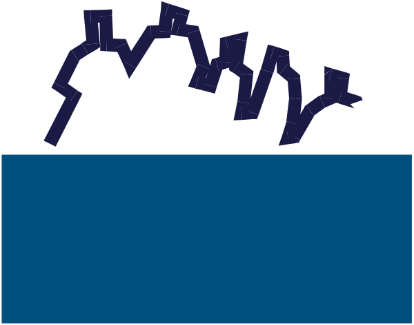 The image shows a blue banner with white text that reads "Welcome to our new website."