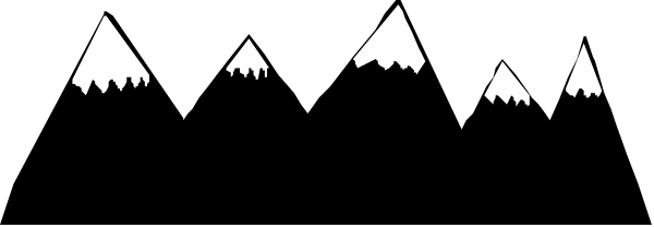 The image shows a row of trees with snow on their branches against an overcast sky background.