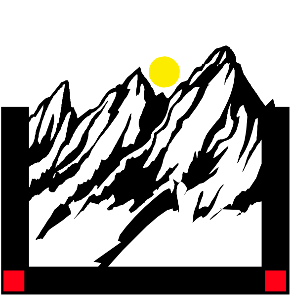 The image shows a black background with white silhouettes of three wolves howling at an orange moon against a dark sky.