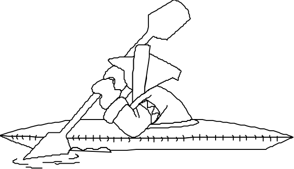 The black and white illustration shows a boat with two sails on water under an overcast sky; there is no visible text in this image.