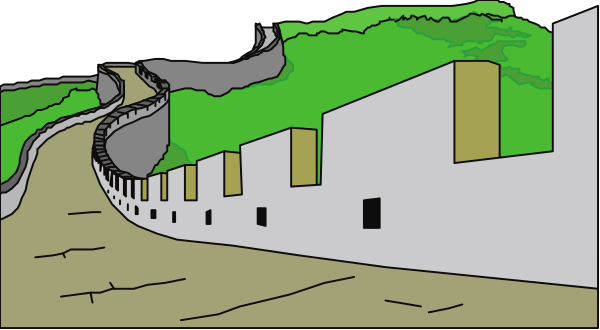 The image shows a cartoon of an old building with many windows on its side, set against what appears to be a night sky background.