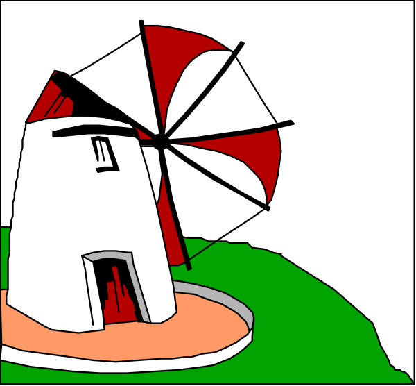 The image shows a cartoon of two houses with different designs: on top is an upside down house that looks like it's melting into darkness; below it is another smaller white house in front of which there appears to be water, possibly indicating rain or flooding conditions.