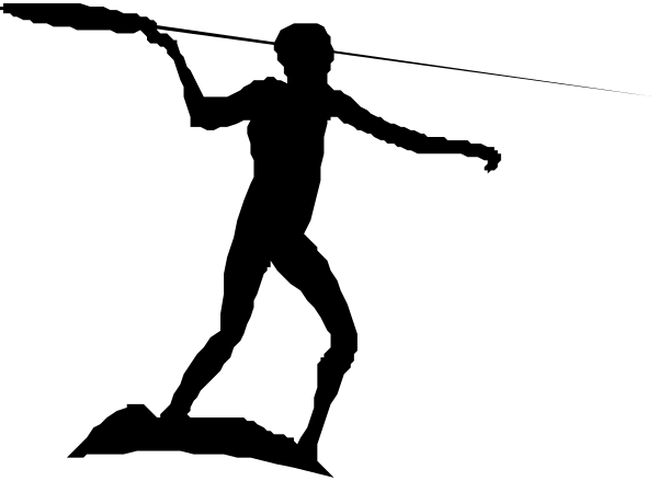 The image shows a black silhouette of an object that appears to be folded over itself with two visible points on either end against a dark background.