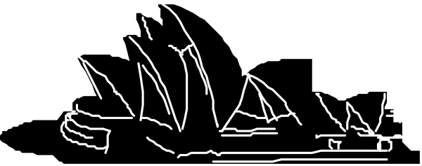 The image shows a black and white illustration of an animal that resembles a caterpillar with multiple segments on its body crawling across what appears to be water.