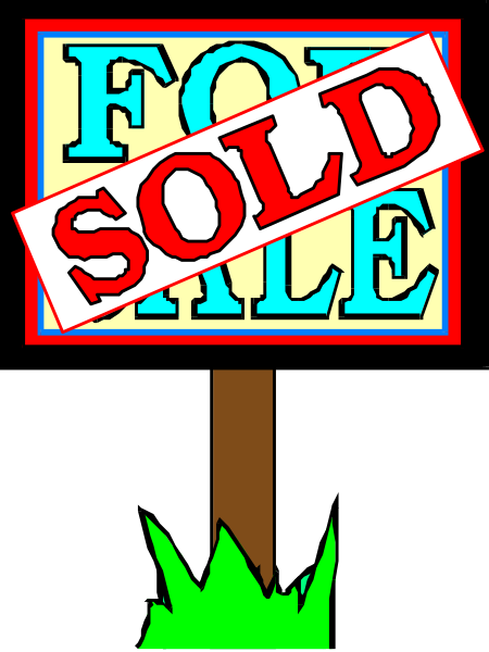 The image shows a sign with text that reads "FOLD" at top left corner followed by "SALE," indicating an item for sale; below this is another line of text reading "FOR SALE."