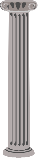 The image shows a tall column with stripes on its sides against a plain background.