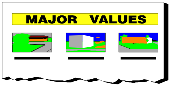 The image shows a webpage with text that reads "MAJOR VALUES" at the top of what appears to be an online storefront displaying various items for sale in different categories such as clothing, electronics, and home goods.
