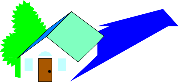 The image shows a pixelated scene of an outdoor house with trees on either side under what appears to be rainy weather conditions at nighttime.