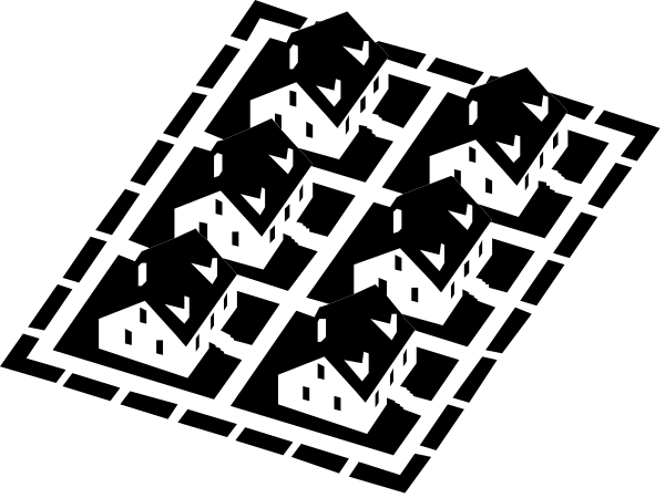 The image shows a black and white pixelated representation of an abstract design with various shapes that could be interpreted as geometric patterns without any clear context for their meaning within this composition.